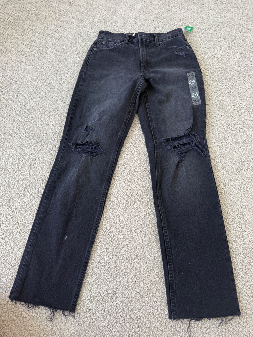 GAP Black Cheeky Straight High Rise Jeans